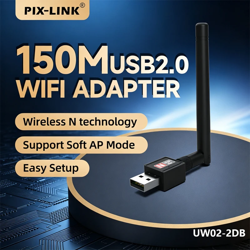 adaptador-usb-wifi-pix-link-uw02-2db-com-chip-zt-rtl8188-mtk7601-150mbps-cartao-de-rede-sem-fio-n-24ghz-modo-soft-ap-com-antena-para-pc