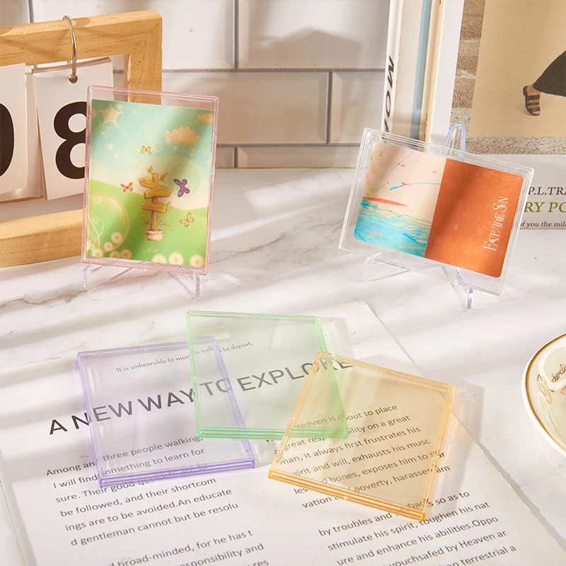 1 قطعة قذيفة Kpop فوتوكارد الاكريليك شفافة صور حامل بطاقة حامل عرض صور عرض حامل محطات واقية