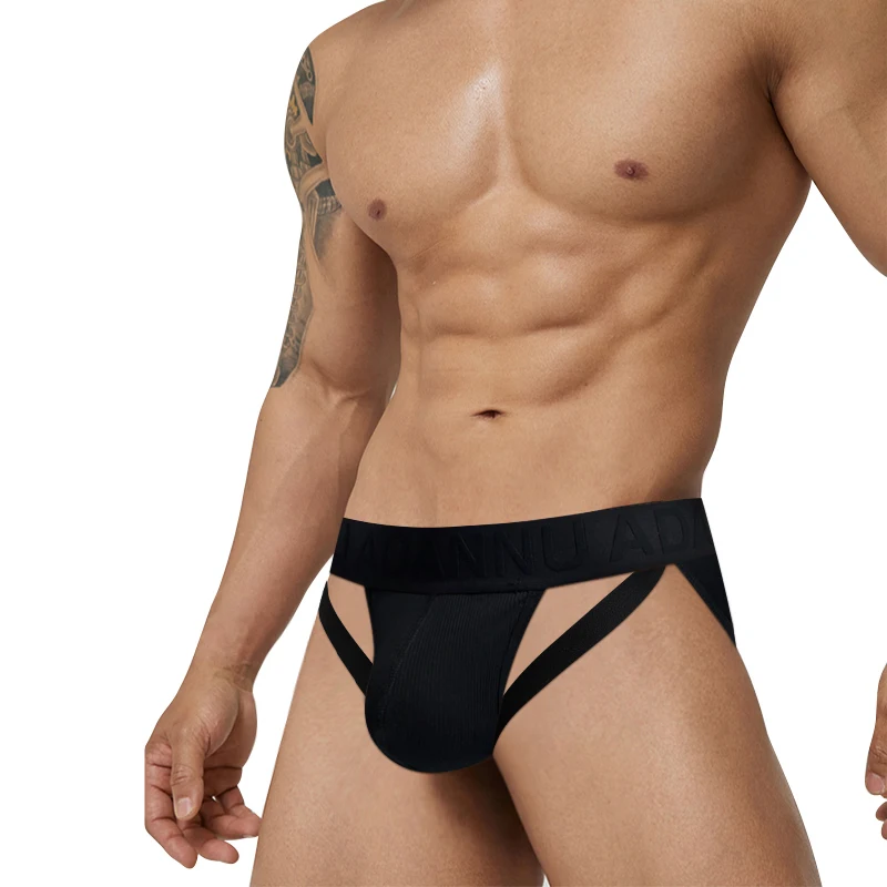 ADANNU Jockstrap الملابس الداخلية للرجال ، سراويل الرجال ، مثليون جنسيا ، زلة ، ملخصات مثير ، سروال داخلي ، كيس قطن قابل للبراثبل ، بيكيني قصير