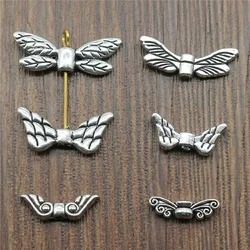 20pcs Small Hole Beads Wing Charms Antique Silver Color Small Hole Beads Wing Charm Jewelry Accessories