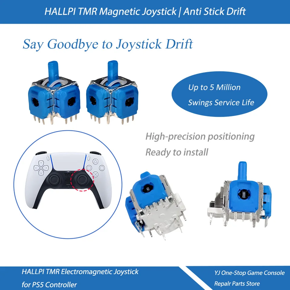 2PCS PS5 TMR Magnetic Joysticks for Hall Controller