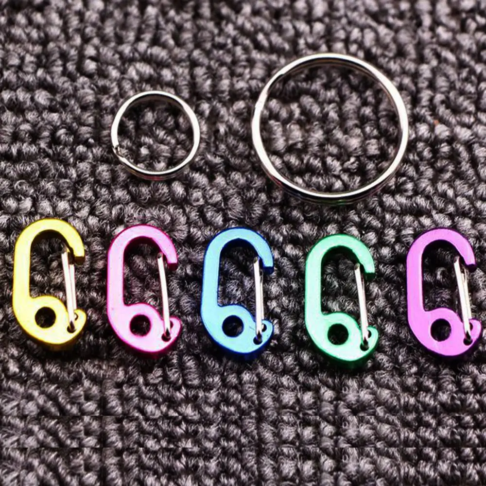 5Pcs/set Aluminum Alloy Camping Equipment Water Bottle Hanging Backpack Buckles Outdoor Carabiner Snap Hook D-Type Buckle