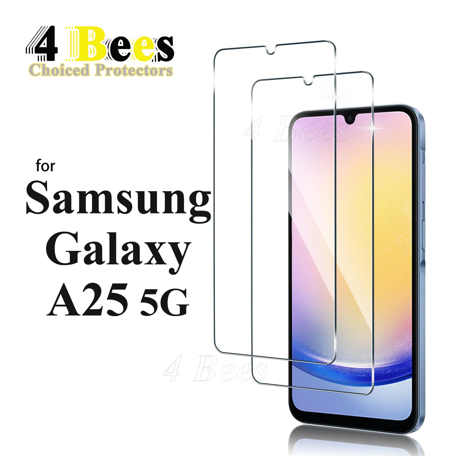 2-5 piezas de vidrio templado para Samsung Galaxy A25 5G Protector de pantalla Mica protectora funda de aluminio alta amigable