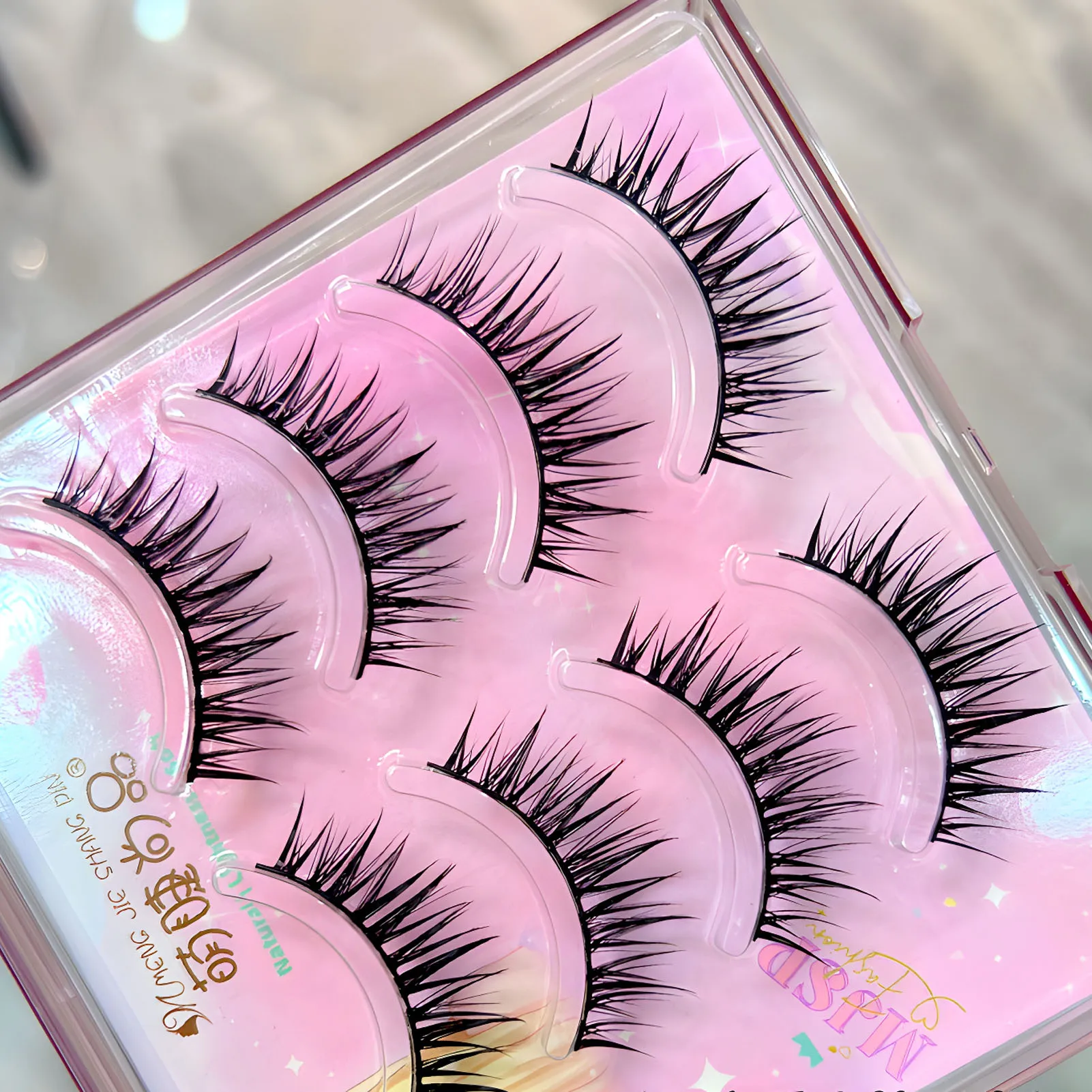 سبايك الرموش الصناعية شرائط كاملة المانجا لاش الطبيعية سميكة كرة لولبية تأثيري رمش تمديد للمبتدئين ماكياج اليومي #1