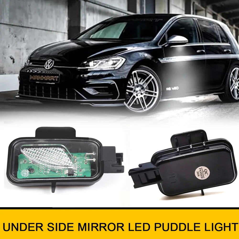 2pcs White LED Under Side Mirror Puddle Lamp Pathway Lighting For VW Arteon 3H7 Passat B8 3G2 Passat B8 Variant 3G5 6000K