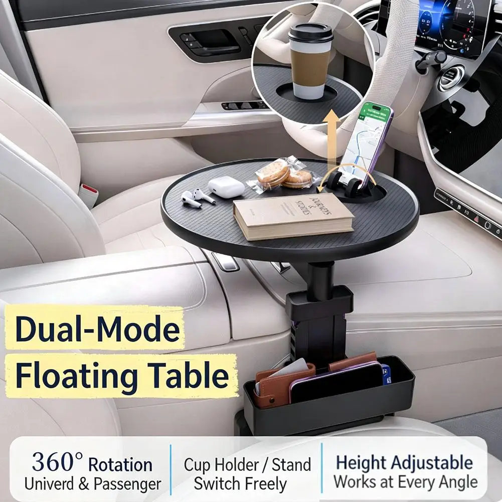 Auto-Montierter Hängender Kleiner Tisch mit Drehbarem Innensitz, Getränkehalter, Esstisch, Universeller Multifunktionaler Autotisch – Detail 9