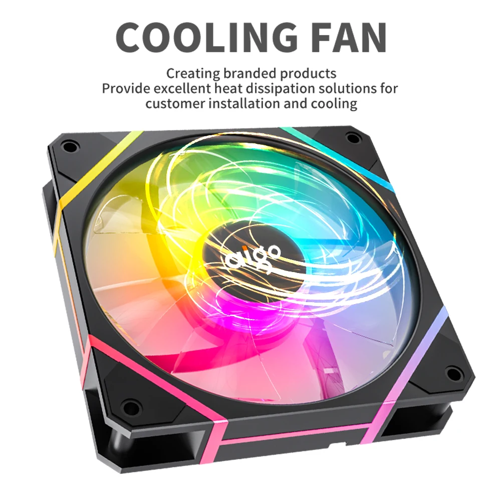 Aigo am12pro computer gehäuse lüfter ventoinha pc 120mm rgb lüfter kit wasserkühler 4pin pwm cpu lüfter 3 pin5v argb 12cm ventilator