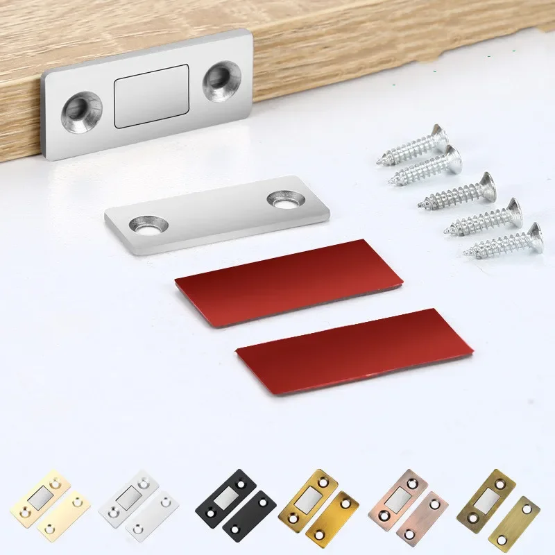 2pcs/Set Magnetic Cabinet Catches Magnet Door Stops Hidden Door Closer With Screw For Closet Cupboard Furniture Hardware