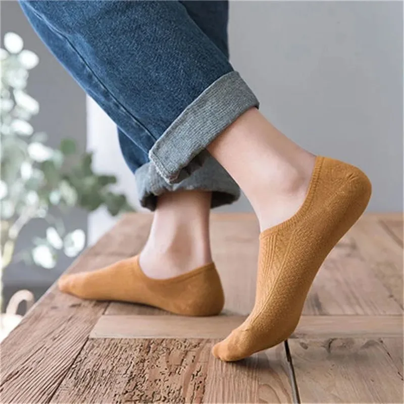 10 pezzi = 5 paia di calzini a tubo di cotone twist per uomo calzini corti da barca estate invisibile sottile Versatile Anti odore Calcetines