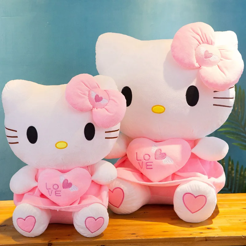 

Милые плюшевые игрушки Hello Kitty розового цвета, мультяшная плюшевая кукла из аниме, мягкая набивная подушка, игрушки для детей, подарки на день рождения и Рождество