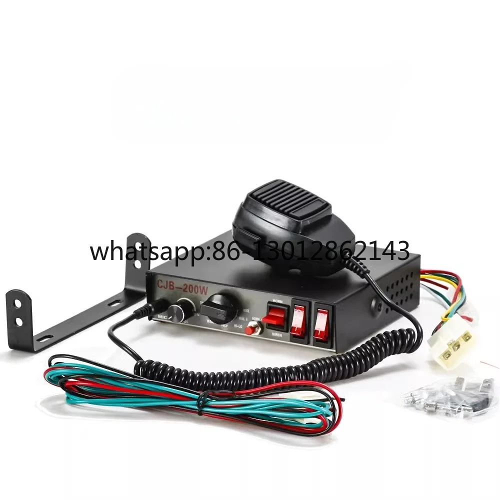 2026  1PCS   Car wired host with loudspeaker 200W watt alarm multi-speaker 12V24v modification