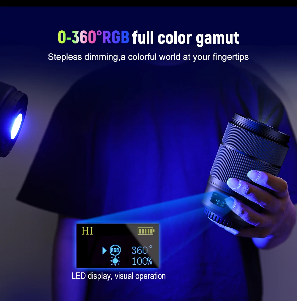 

Портативный RGB-видеосвет LUXCEO L60RGB 60W с питанием от аккумулятора 2500 мАч, светодиодное освещение для фотостудии и съемки на открытом воздухе