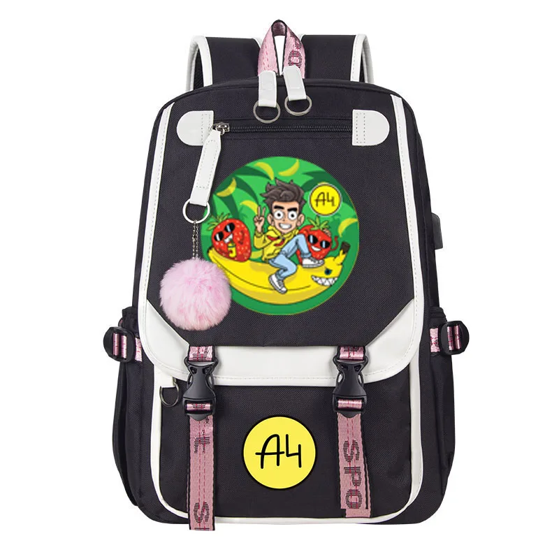 Cute Влад А4 Print Teenager Student Backpack USB Charging High Capacity Boys And Girls Student Travel School Bag Mochila