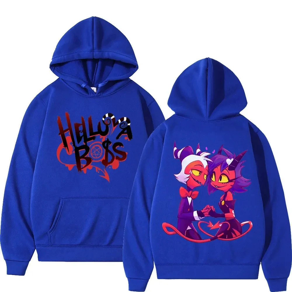 Sweatshirts Street Trend Casual Oversized PulloversAmerican Anime Helluva Boss Print Hoodie Men Women Fashion Cartoon Hooded