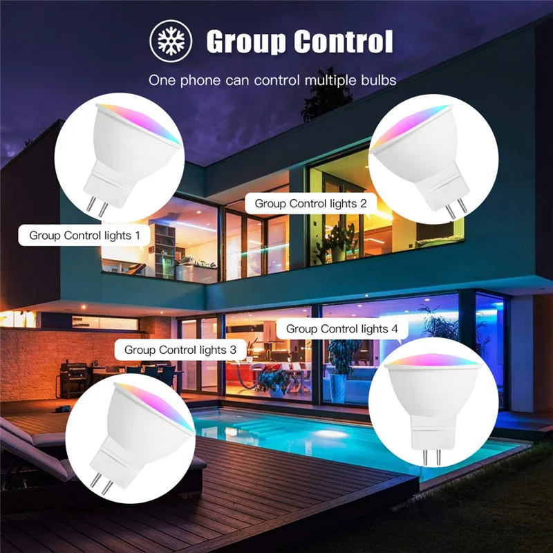 EWelink Zigbee/WiFi MR16 5W RGB Inteligentna Lampa z Regulacją Barwy i Ściemniaczem, Sterowanie Aplikacją i Głosem, Kompatybilna z Alexa i Asystentem Google — zdjęcie produktu 4