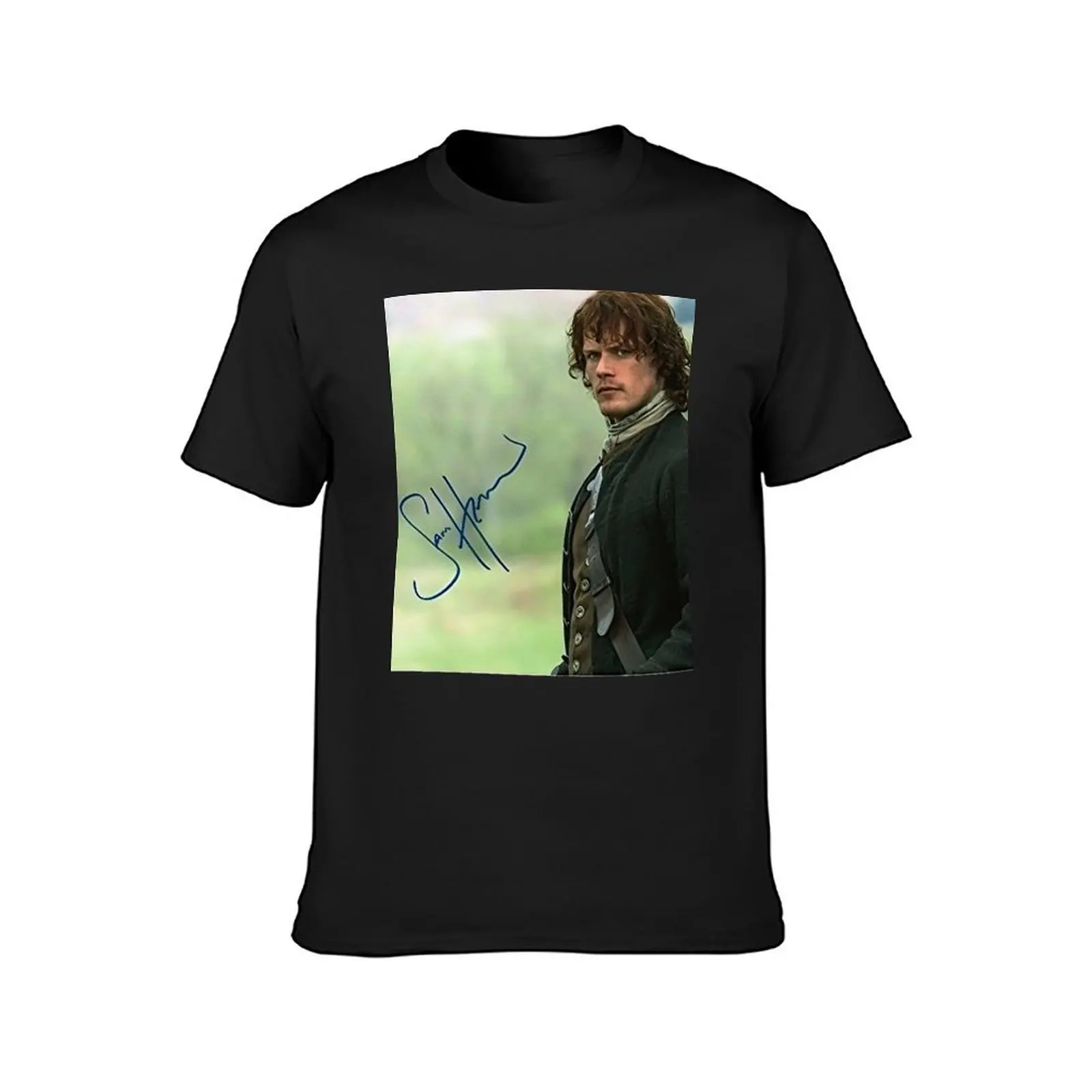 Sam heughan autograph T-Shirt kawaii clothes korean fashion mens tall t shirts