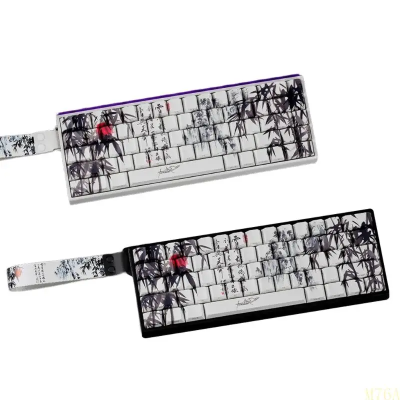 

Профиль вишневого профиля Keycaps PBT Dye Сторона сублимация, напечатанная с бамбуковыми лесными клавишами для 60% 68% M76A