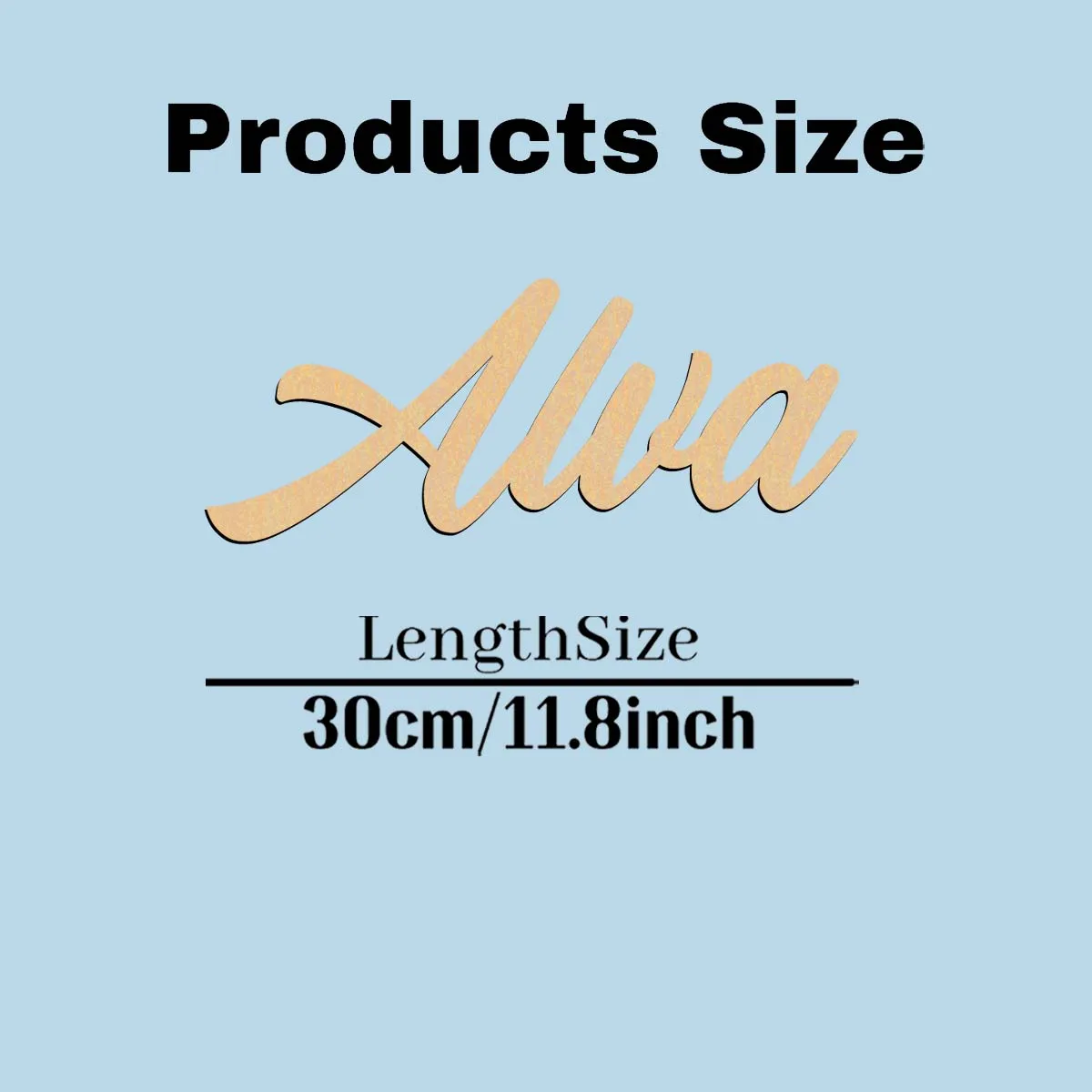 1pc Cartoon Alva example Customized Letter Wood Material Laser-Cut Sign Wooden Sign Vertical Orientation Door Hanging Decor