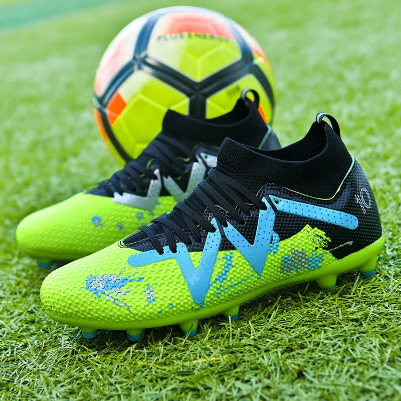 Classic AG/FG football shoesTPU Wear-resisting Long StudsPU Mixed Fabric UpperNon-slip Comfortable for Kids Outdoor Football