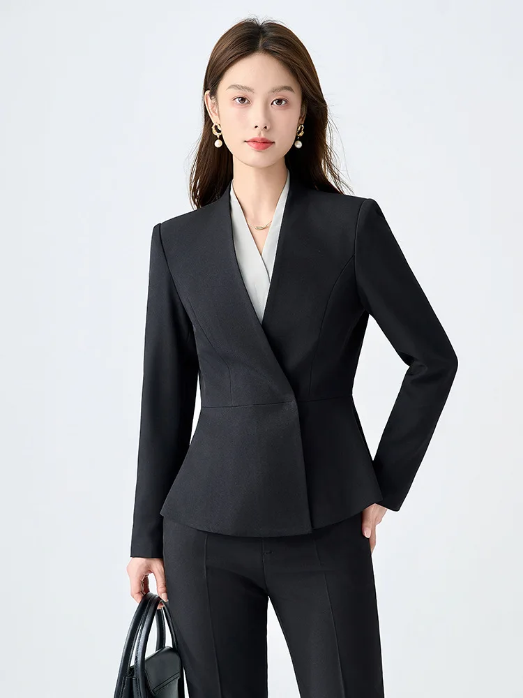 Women's fashion high-end professional formal wear suit for hotel managers, beauticians, jewelry store staff, and front desk work