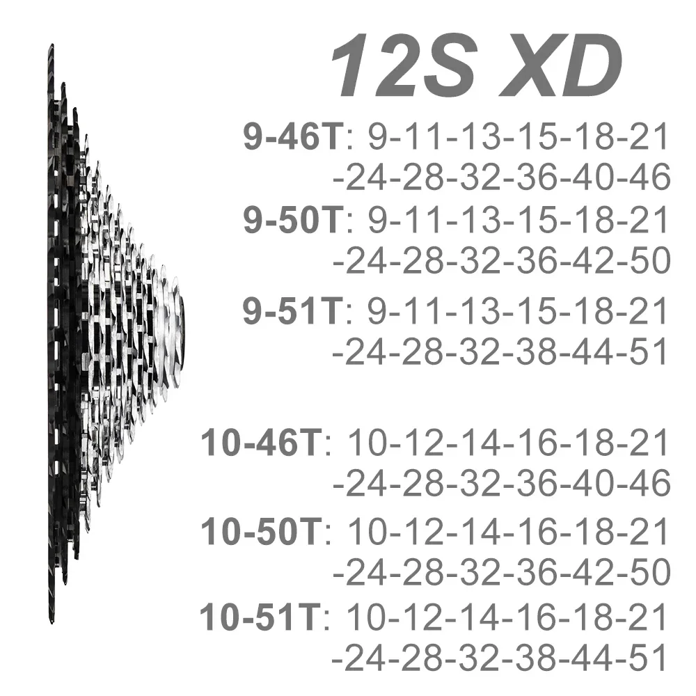 ZTTO-Cassette para bicicleta de montaña, 12 velocidades, XD Hub MTB 12S 9-46T 9-50T 10-50T SLR CNC, piñón de 12 velocidades, peso súper ligero K7