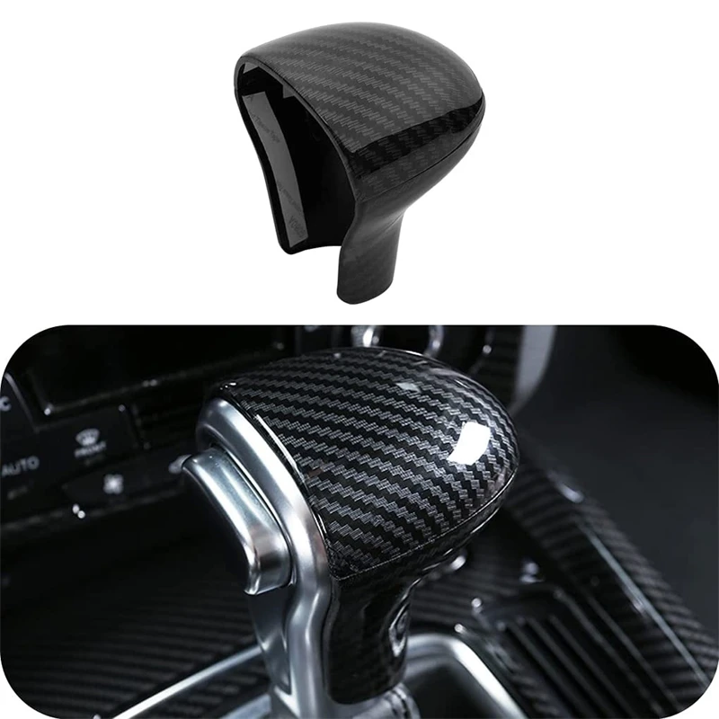 Carbon Fiber Color Gearshift Handle Frame Cover Sticker For Audi A4 A5 A6 S6 A7 S7 Left Hand Drive Gear Shift Knob Head Decal