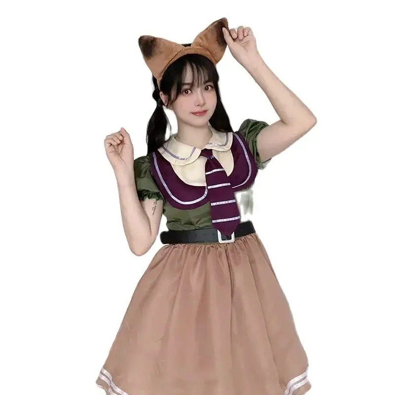 Halloween Crazy Animal Outfits Cosplay Costume Judy Hopps Rabbit Police Officer Dress Set Girls Zootopia Nick Wilde Ladies Cos
