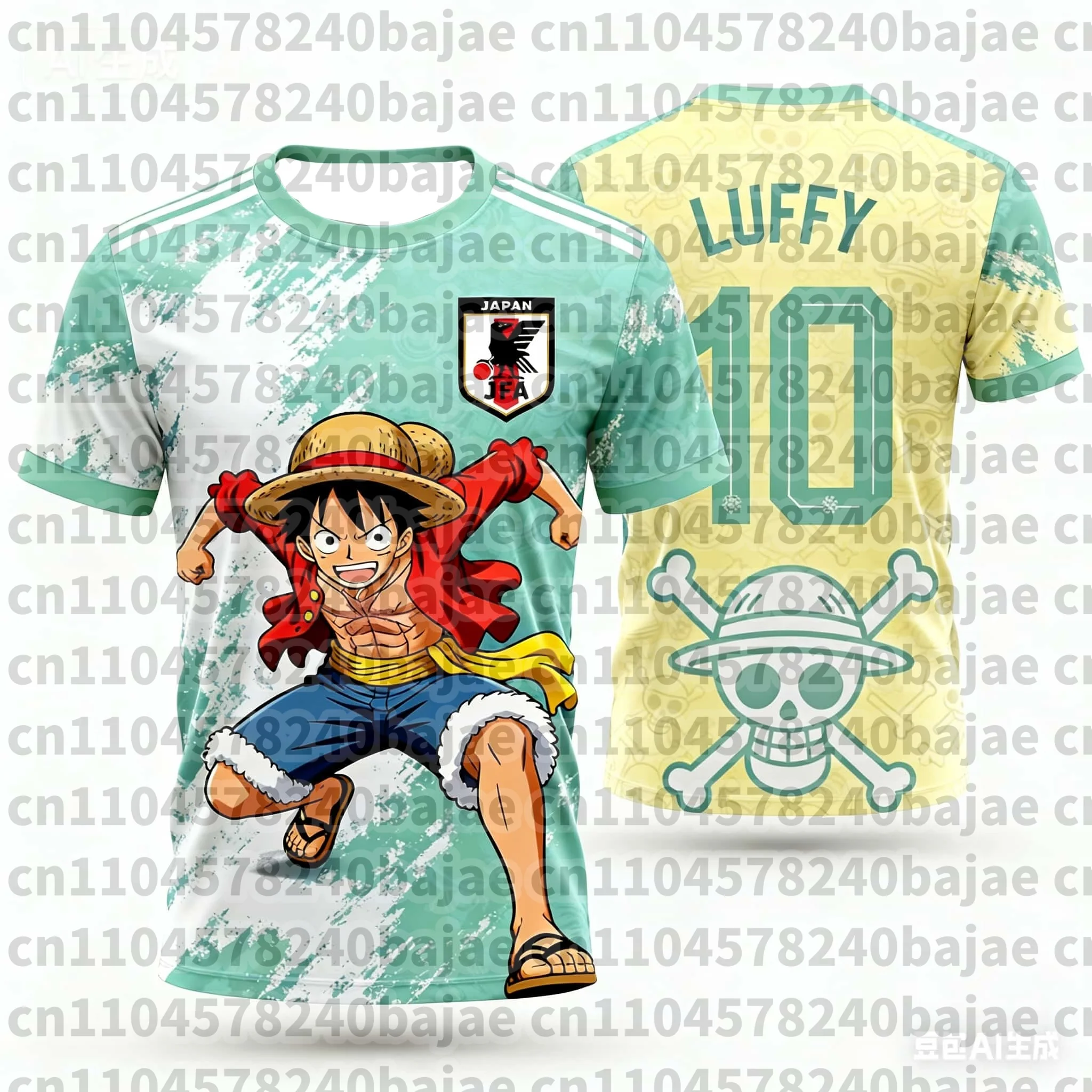 2026 Japan One Piece Luffy Fußballtrikot T-Shirt Kinder-Fußball-Spezialtrikot-Set Erwachsene Herren Schnelltrocknendes Sweatshirt