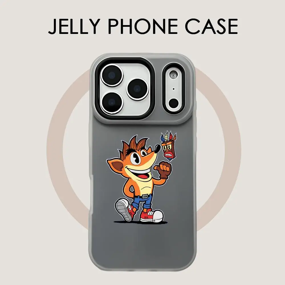 C-Crash B-Bandicoot Phone Case For iPhone 17 16 15 14 13 12 11 Pro Max Plus Mini Case Clear Jelly Shockproof Soft Cover