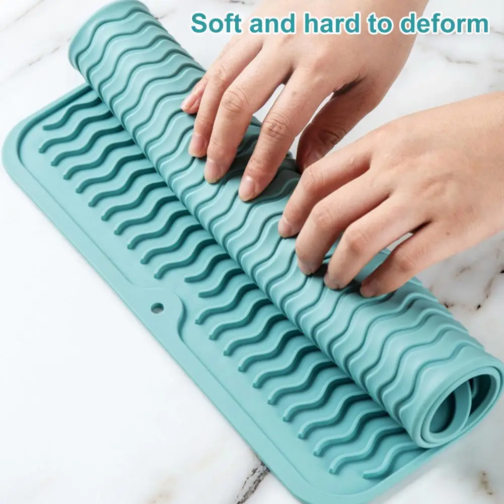 Eco-friendly  Useful Soft Silicone Drying Dishes Table Mat Reusable Placemat Multi-purpose   for Kitchen