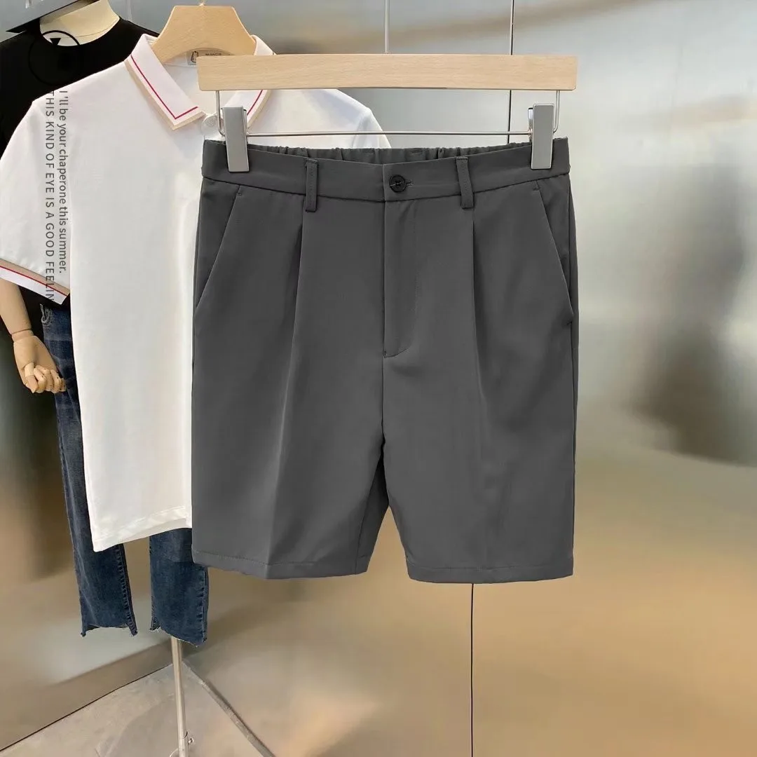 Summer Thin Casual Shorts for Men, Trendy Slim-Fit Pants, Loose Straight-Leg Suit Mid-Length Versatile Stylish Five-Point Shorts