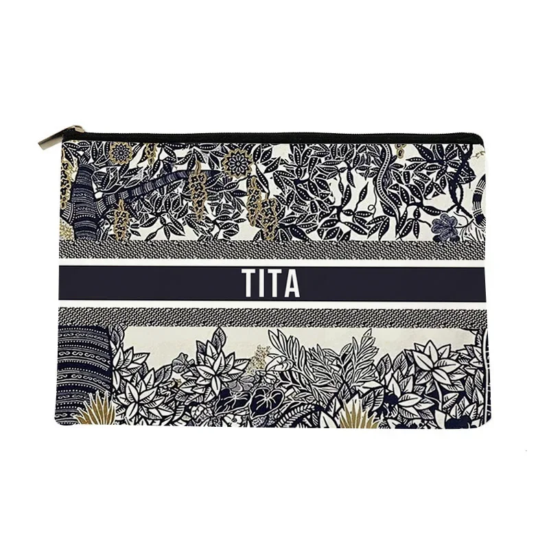 Customized Name Cosmetic Bag Wedding Bride Bridesmaid Lipstick Pouch Travel Storage Makeup Bags Personalized Gift