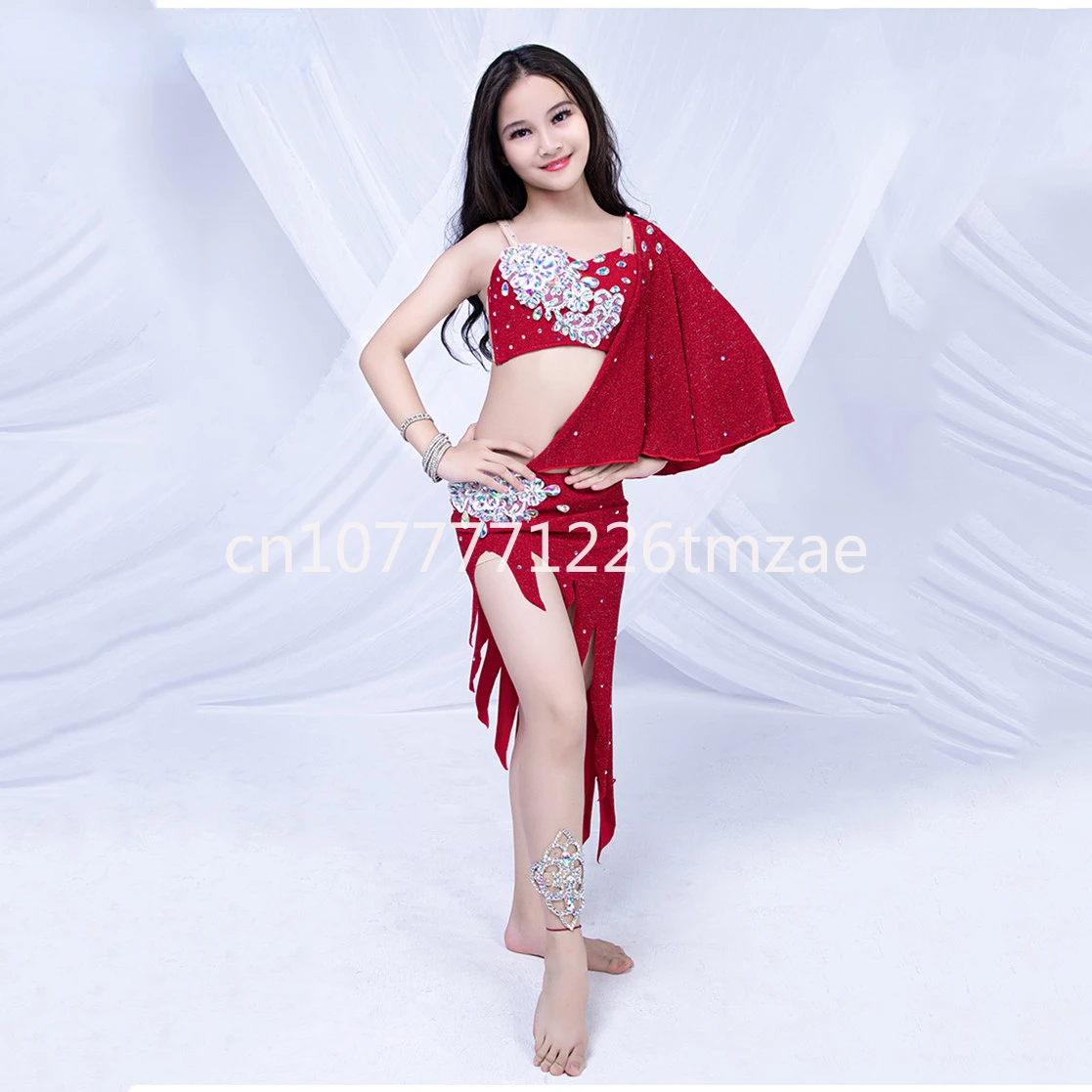 Show Costume Children Oriental Dance Dress Bra 2-Piece Set Bra Skirt (with Underpants)