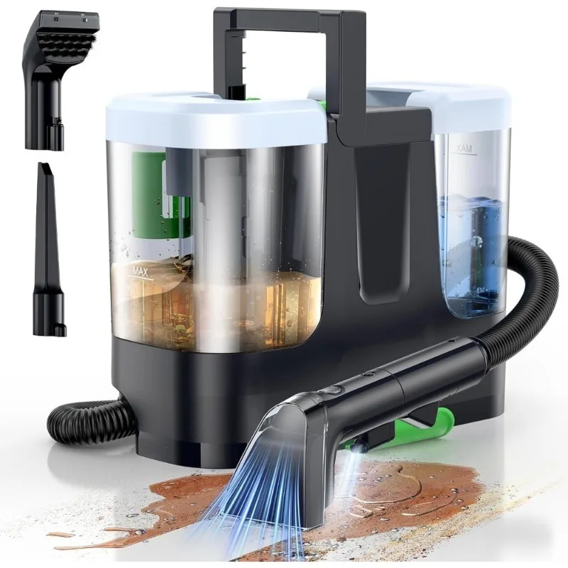 Portable Carpet and Upholstery Cleaner Machine 18Kpa Deep Stain Removal for Pet Accidents Rugs Stairs Car Seats Couches with