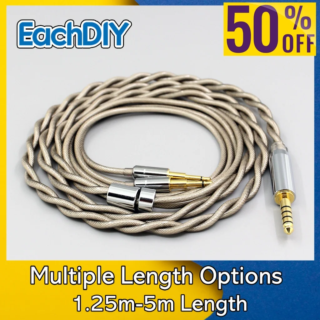 

Type6 756 core Silver Plated 7n Litz OCC DIY Earphone Cable For Hifiman HE1000 HE-350 HE560 XiaoMi Headphone Dual 2.5mm LN007853
