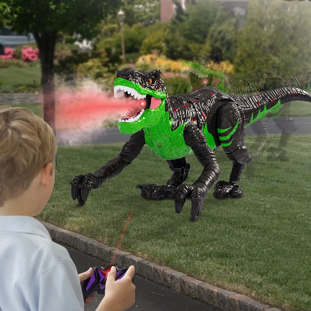 Afstandsbediening dinosaurus cadeau speelgoed, elektrische dinosaurus, oplaadbare RC dinosaurusrobot met simulatie brandspuwend verjaardagscadeau