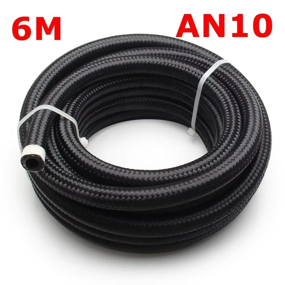 10FT 3M AN4 AN6 AN8 AN10 AN12 Olie Brandstof Slang Olie Gas Cooler Slang Line Buis Nylon Roestvrij staal Gevlochten Binnen Cpe Rubber