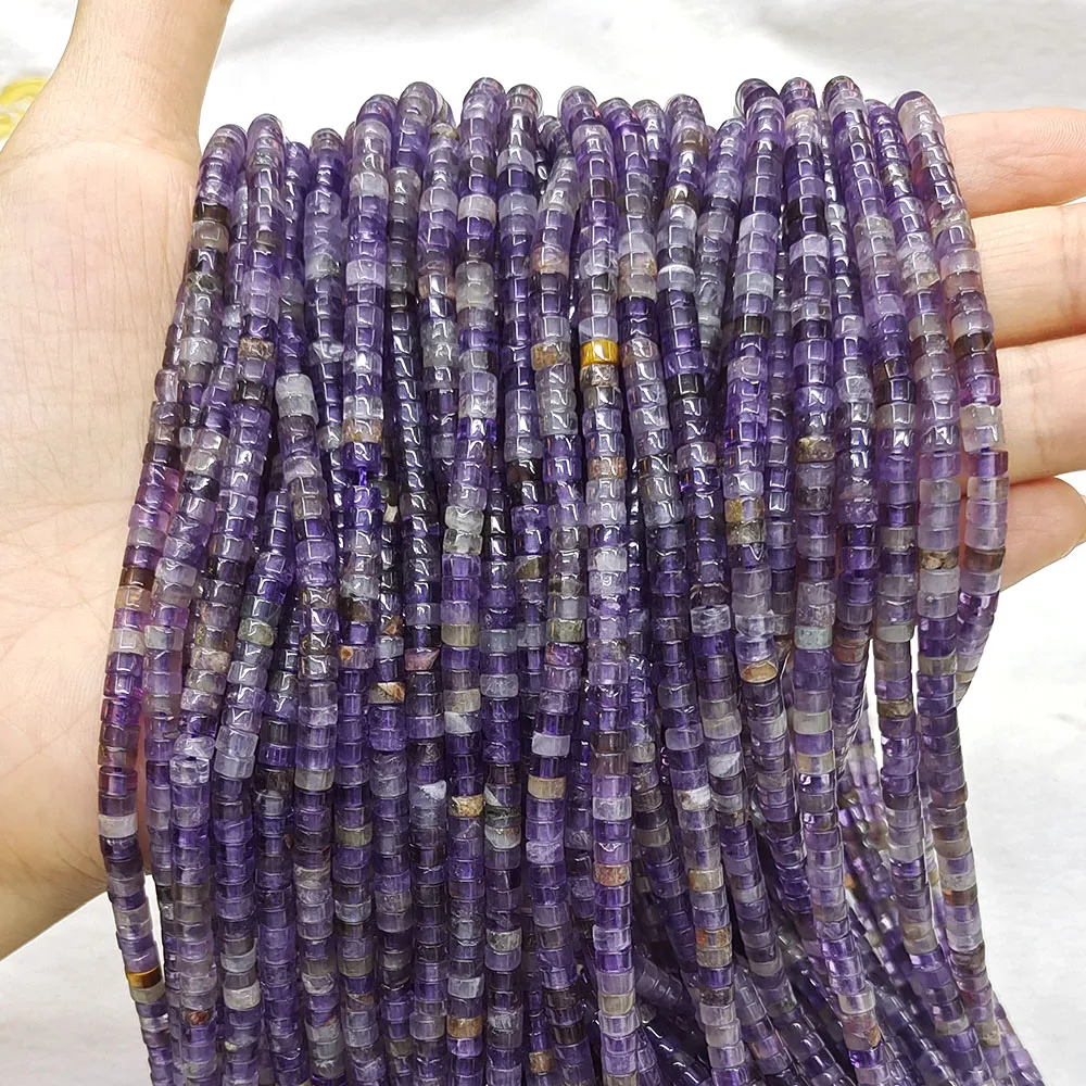 4x2mm Natural Stone Flat Disc Round Healing Crystal Amethyst Rose Quartz Rondelle Gemstone for Jewelry Making DIY Handicrafts - Image 4