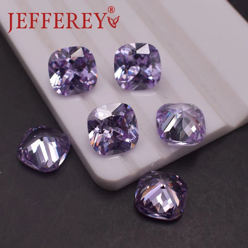 Purple pillow shaped cut synthetic loose gemstone moissanite d color vvs1ct-5ct for jewelry production with GRA certification