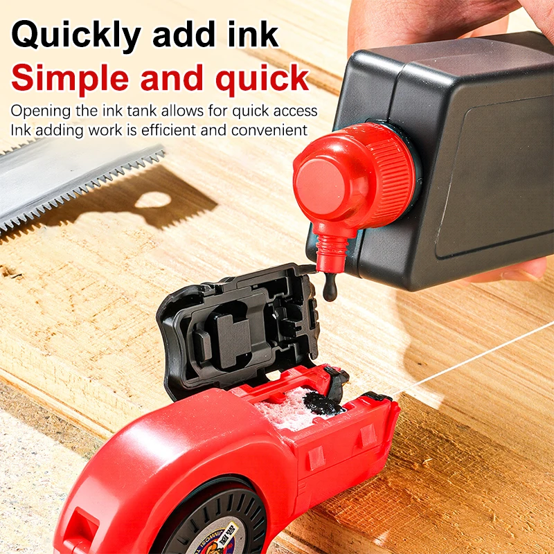 Woodworking Tool Carpenter Professional Manual Ink Marker Scriber With Chalk Lines Woodworking Scriber Ink Fountain Marking Tool