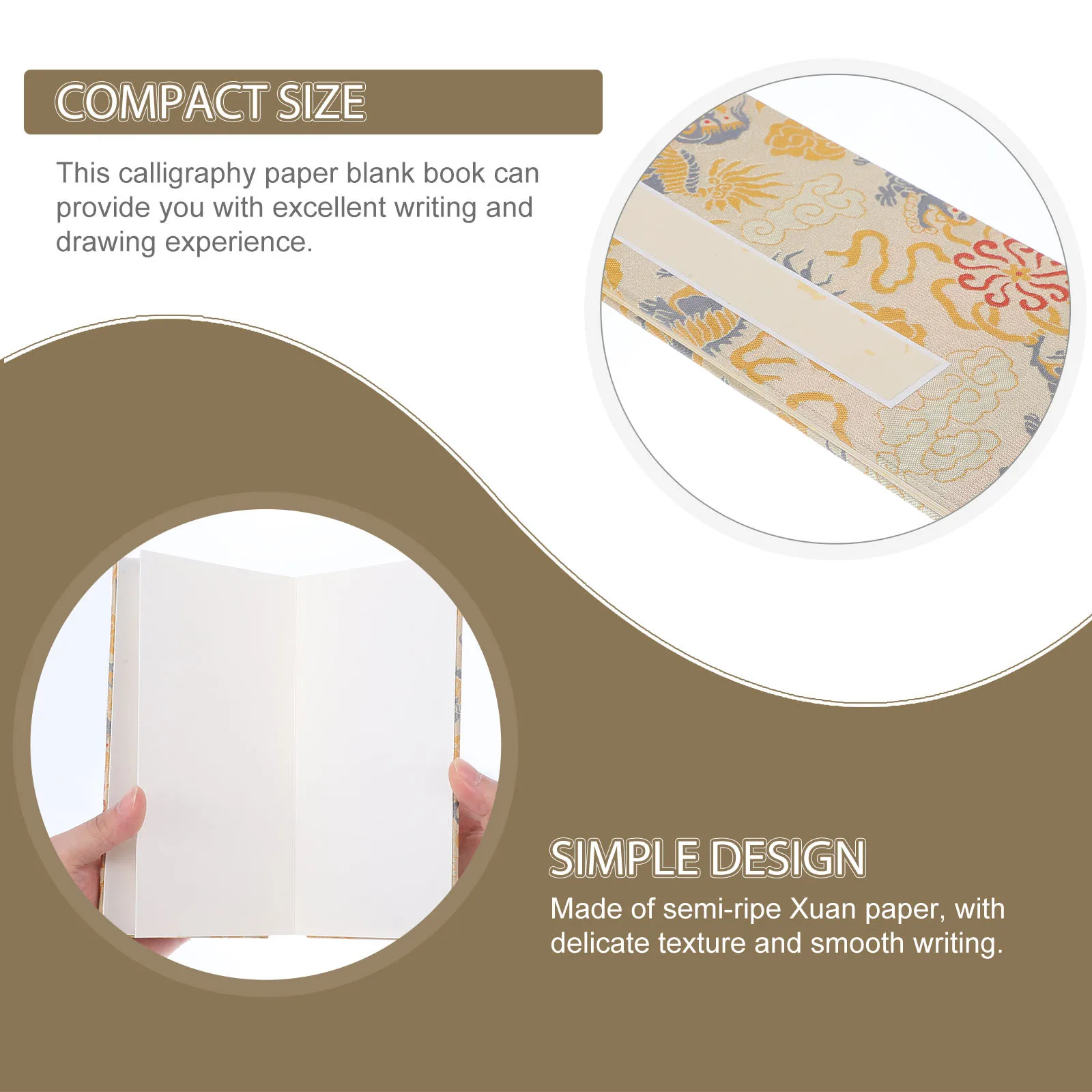 

Blank Xuan Paper Book Folding Calligraphy Papers Multi Use Painting Drawing Supplies Chinese Calligraphy Accessory