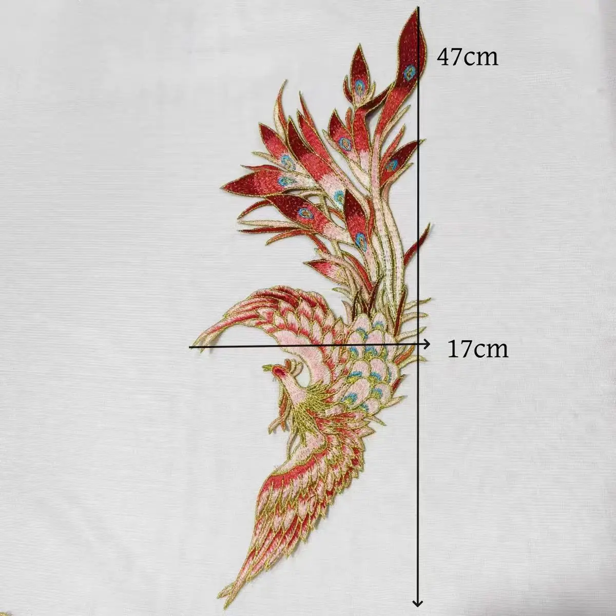 1 Pair Gorgeous Phoenix Embroidery Patches Fabric For Stage Costumes Home Accessories Sewing DIY Applique Repair
