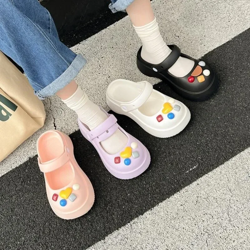 2024 Women Summer EVA Sandals DIY Cartoon Comfortable Slippers Female Beach Sandals Casual Shoes