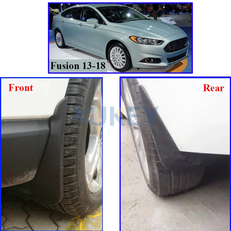 4Pcs Mud Flaps For Ford Fusion Mondeo 2013 2014 2015 2016 2017 2018 Molded Splash Guards Mudguards Front Rear Fender