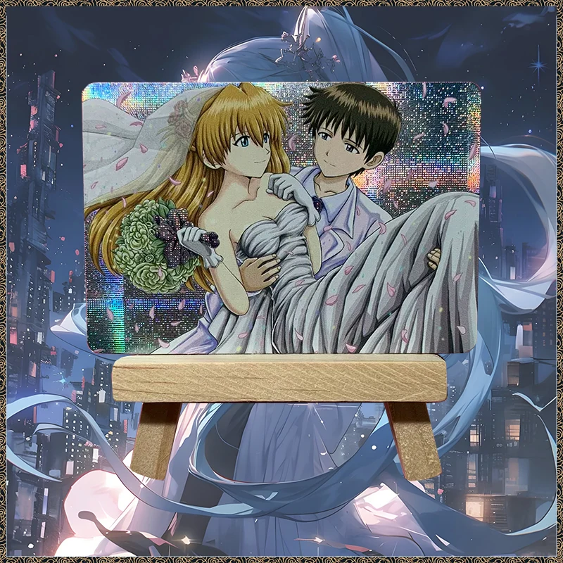 1pcs Japanese Anime Goddess Story DIY ACG Asuka Langley Soryu Gold Foil Holographic Game Collectible Card Birthday Toy Gift