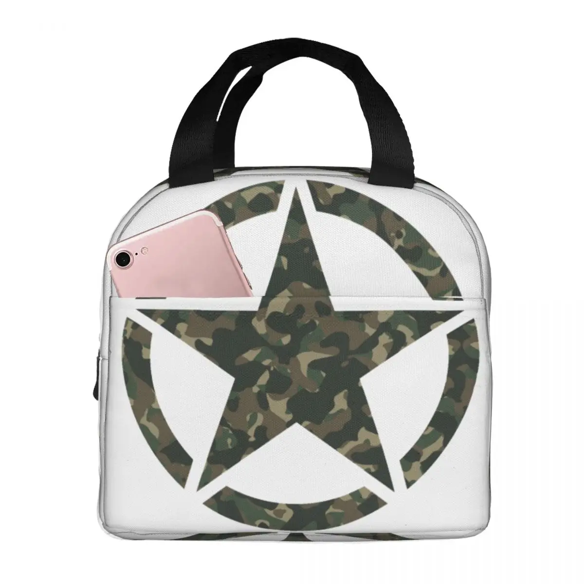 Military Tactical Army Star Insulated Lunch Bags for Camping Travel Waterproof Thermal Cooler Lunch Box
