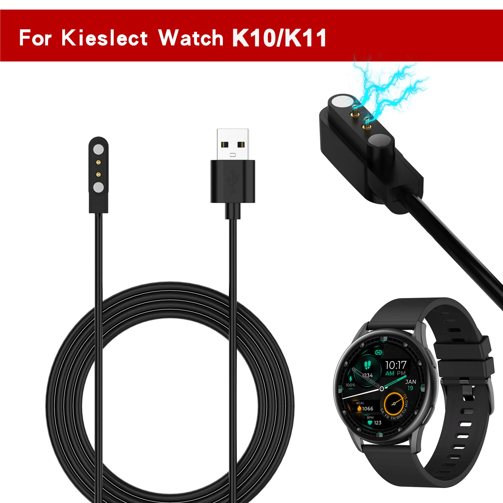 Magnet Charger for Kieslect Smart Watch K10 K11 Charging Cable Cord Accessories YAMAY SW022/ Haylou LS05 Consumer Electronic