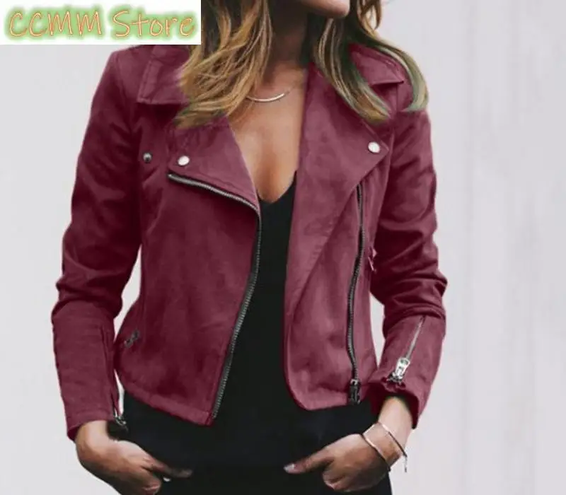 Women's Clothing Autumn and Winter Lapp Collar Slant Zipper Short Women's Woolen Top Jacket Coat