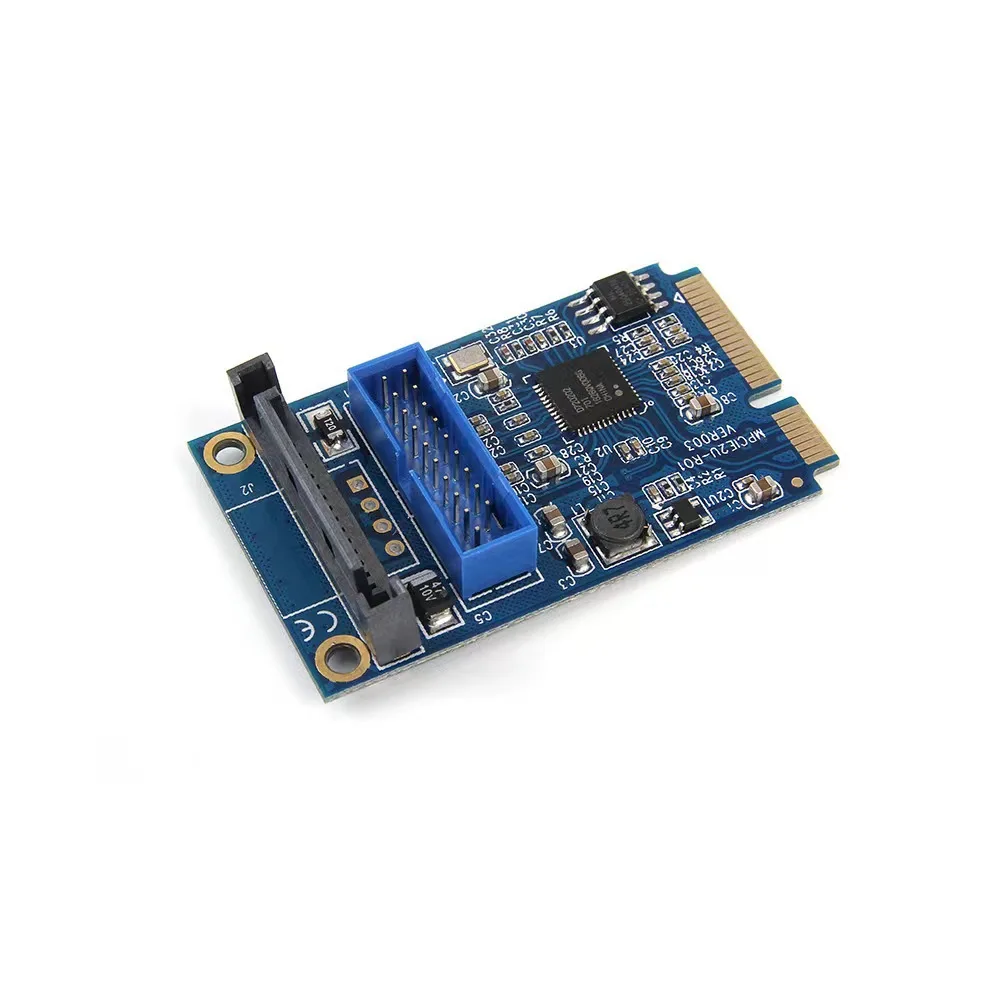 

MINI PCI-E to USB 3.0 frontAdapter Card 19 pin expansion card 2-port expansion card adapter with small 4PIN power supply
