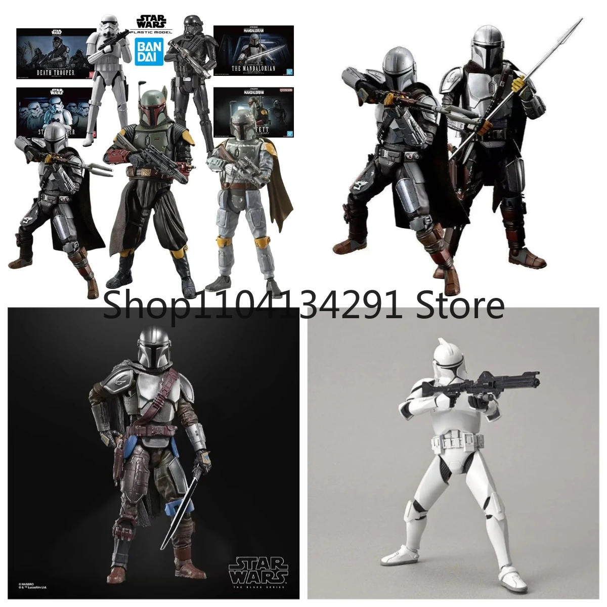 Originale Bandai Star Wars Serie animata Boba Fett Clone Trooper Mandalorian Death Trooper Regalo di compleanno Figura da collezione